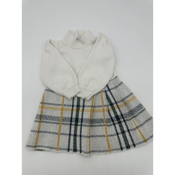 Janie and Jack Plaid Sweater Dress 12 -18 Months Belt Accent- Knitted Multicolor - Picture 2 of 6